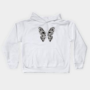 Butterfly Black Shadow Silhouette Anime Style Collection No. 311 Kids Hoodie